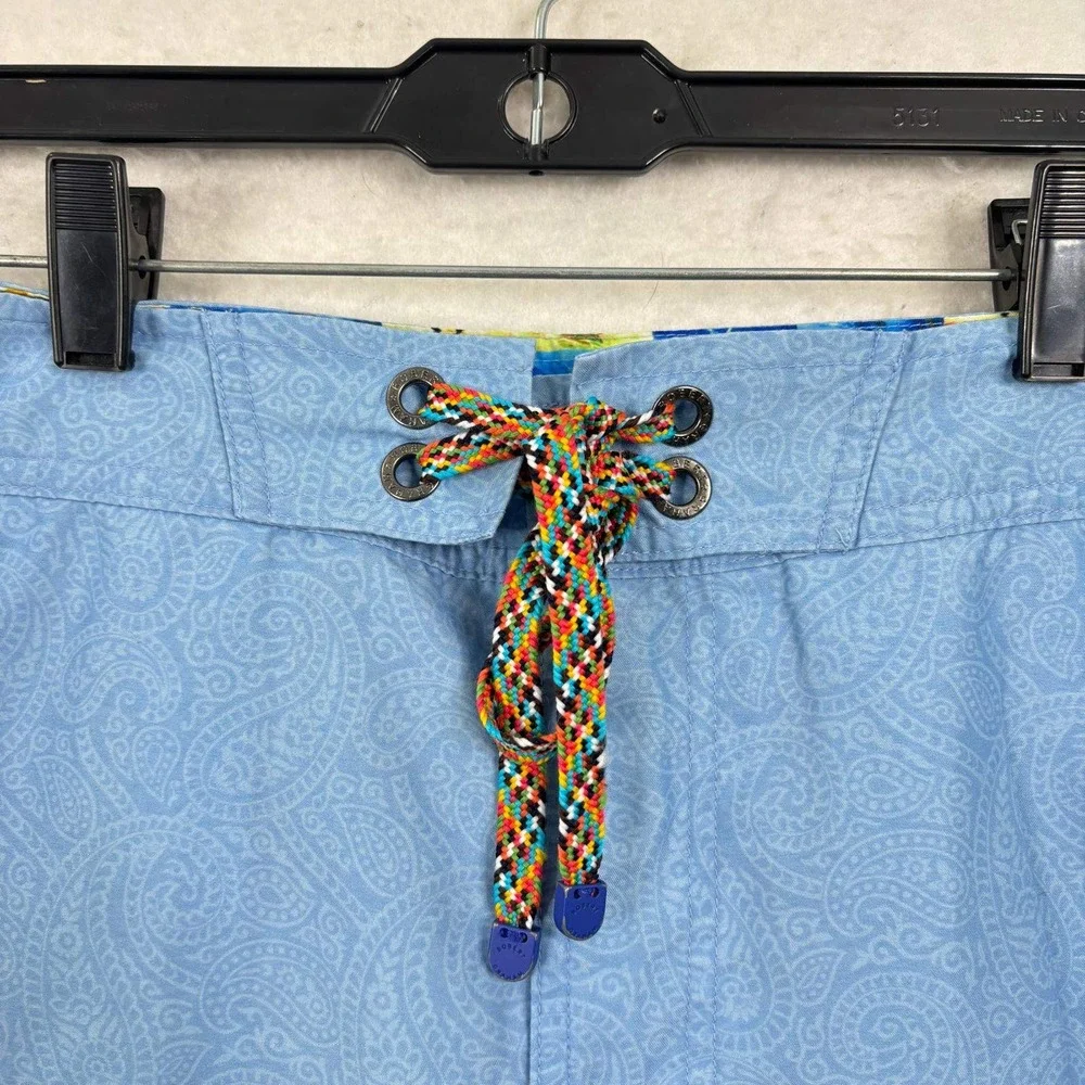 Robert Graham Board Shorts Mens Size 34 Blue Paisley Classic Fit Swim Trunks